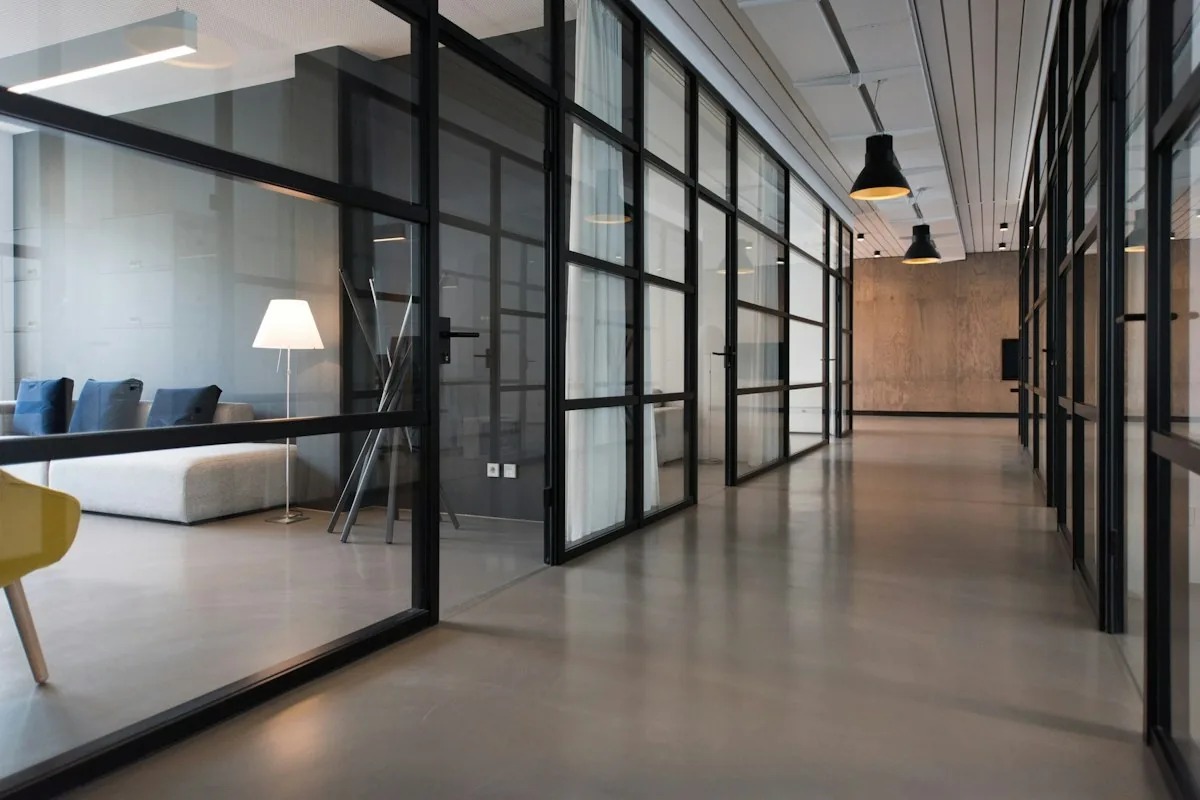 An empty boardroom mid-transformation